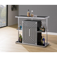 Coaster Furniture 130076 2-tier Bar Unit Glossy Black and White